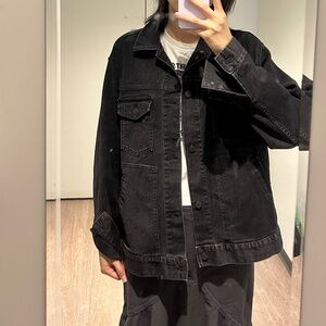 Uniqlo oversized black denim jacket